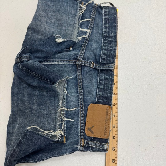 American Eagle Mens Low Rise Boot Cut-Off Denim Shorts Blue Size 30 Medium Wash - Picture 5 of 9